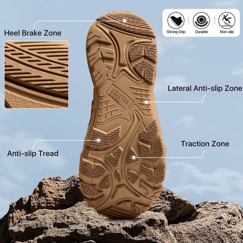 FREE SOLDIER Men's Waterproof Hiking Boots Lightweight Work Boots Military Tactical Boots Durable Combat Boots - Image 5